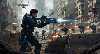 Epic Battle Scene - Ultra, Sci Fi, soldier, drone, battle scene HD wallpaper