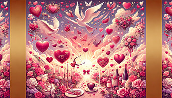 Romantic Valentine's Day Hearts and Doves, Valentine's Day, heart, love, romance, celebration HD wallpaper