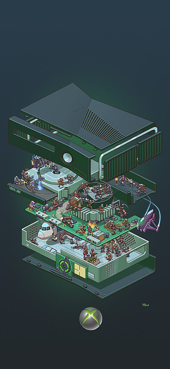 Exploded Xbox 360, console, gaming HD phone wallpaper