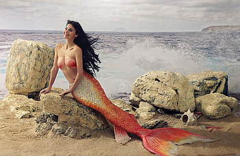 Mermaid for my dear Orchid, pink, smiling, mermaid, friend, gift, beauty, rock HD wallpaper