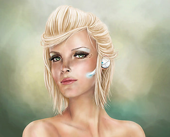 Demoiselle, music, girl, mp3, blonde HD wallpaper