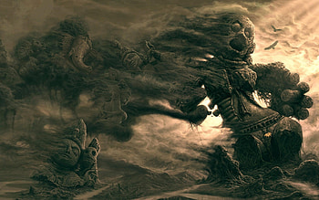 Dusty, and, sandy, dark, winds HD wallpaper