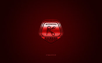 Richmond Kickers, American soccer club, red logo, red carbon fiber background, USL League One, soccer, Richmond, USA, Richmond Kickers logo HD wallpaper