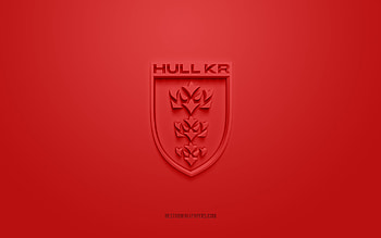 Hull Kingston Rovers, creative 3D logo, red background, British rugby club, 3d emblem, Super League Europe, Yorkshire, England, 3d art, rugby, Hull Kingston Rovers 3d logo HD wallpaper