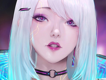 Cyberpunk Cyborg Girl (Anime Art) HD wallpaper