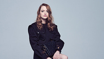 Beautiful Actress Emma Stone Girl Model Is Wearing Black Dress Posing For A hoot Girls HD wallpaper