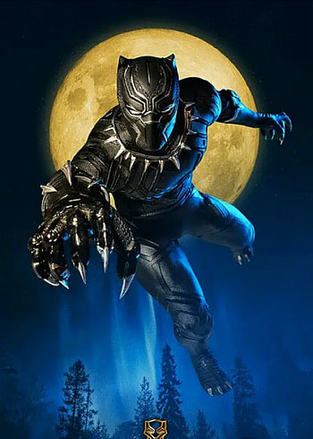 Black panther, art, moon HD phone wallpaper