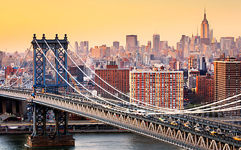 Brooklyn Bridge, , sunset, New York City, Manhattan, american cities, skyscrapers, New York skyline, New York cityscape, USA HD wallpaper
