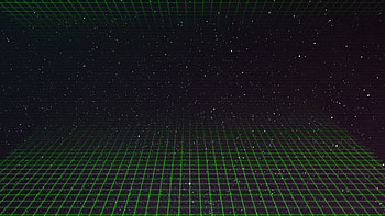 Synthwave, green grid, dark, space, art HD wallpaper