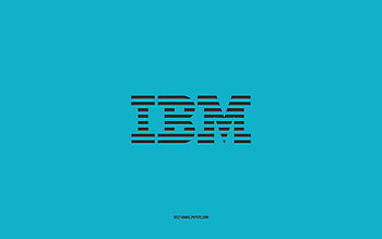 IBM logo, light blue background, stylish art, brands, emblem, IBM, light blue paper texture, IBM emblem HD wallpaper