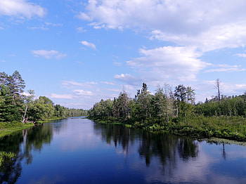 River So Blue, Reflections, graphy, Trees, Nature, Blue, River, Clouds, Sky HD wallpaper