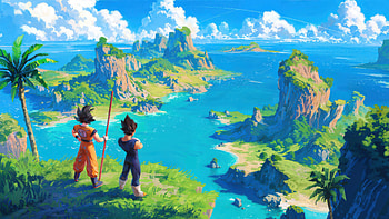 Dragon Ball Our World, goku, vegeta, anime, artwork, digital-art, art, artist, deviantart HD wallpaper