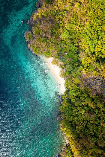 Nature, Sea, View From Above, Coast, Boat HD phone wallpaper