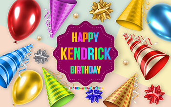 Happy Birtay Kendrick, , Birtay Balloon Background, Kendrick, creative art, Happy Kendrick birtay, silk bows, Kendrick Birtay, Birtay Party Background HD wallpaper