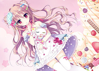 Lolita Girl, sweet, pink, orginal, pretty, cute, girl, long hair, lolita HD wallpaper