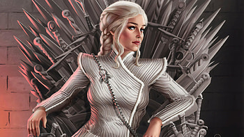 Daenerys Targaryen Sitting On Throne, daenerys-targaryen, game-of-thrones-season-8, game-of-thrones, tv-shows, deviantart HD wallpaper