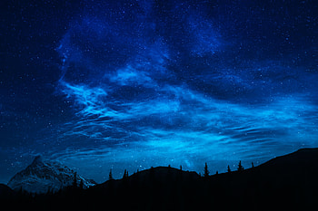 Night, Mountain, Vertex, Top, Dark, Starry Sky, Nebula HD wallpaper