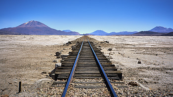 Railroad Tracks, two, desert, tracks, railroad HD wallpaper