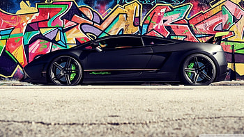 graffiti car, street, wall, car, graffiti HD wallpaper