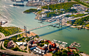 Bridge, Tilt Shift, , City HD wallpaper