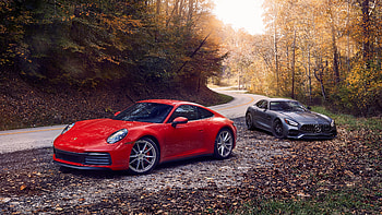 2020 Mercedes-AMG GT & 2020 Porsche 911 Carrera S HD wallpaper