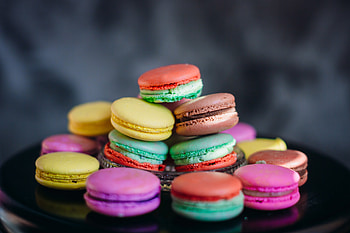 Enjoy!, sweet, colorful, pink, dessert, cookie, macarons, food HD wallpaper