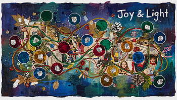 Festive Glow — Holiday Lights, Holiday Lights, Collage, Abstract, Painting HD wallpaper