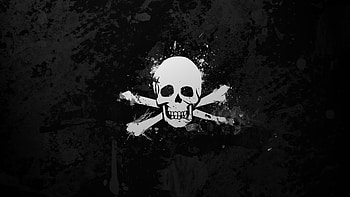Skull Black and White, skull, artist, black-and-white, digital-art, monochrome HD wallpaper