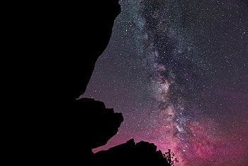 Stars, Night, Rocks, Dark, Starry Sky HD wallpaper