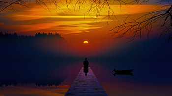 Came Here For Peace , alone, sunset, artist, artwork, digital-art, deviantart HD wallpaper