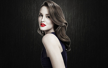 Leighton Meester, black, red, girl, actress, woman, beauty HD wallpaper