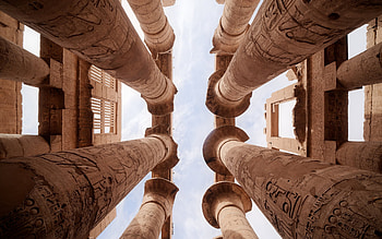 Karnak Temple, Ancient columns, Egyptian architecture, High quality HD wallpaper