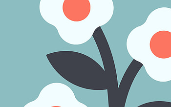 material design, abstract flowers, blue backgrounds, geometric art, creative, artwork, abstract floral art HD wallpaper