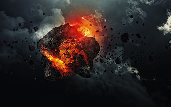 Explosive meteor, Celestial fire, Astral explosion, Space art HD wallpaper