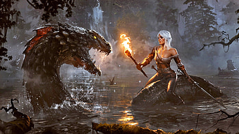 Fel Beast, magic, fantasy, dragon, women, dark, warrior HD wallpaper