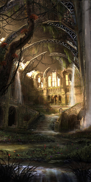 Nature's Reclaimed, waterfall, Sci Fi, post apocalyptic HD phone wallpaper