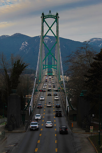 Auto, Nature, Trees, Mountains, Road, Bridge HD phone wallpaper