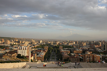 The Cascade, Armenia HD wallpaper