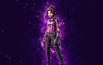 Kate Bishop, , violet neon lights, Fortnite Battle Royale, Fortnite characters, Kate Bishop Skin, Fortnite, Kate Bishop Fortnite HD wallpaper