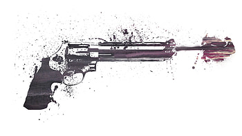 Gun, bullet, abstract, graffiti, revolver, weapon, cool, nice HD wallpaper