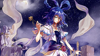 Kaku Seiga, night, moon, game, touhou, girl HD wallpaper