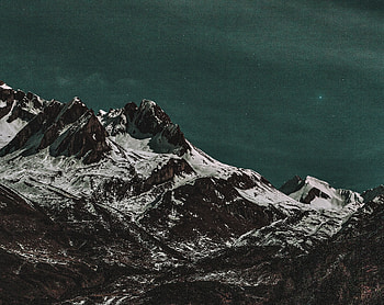 Night, clouds, mountains HD wallpaper