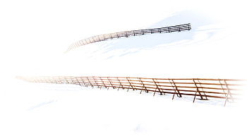 Fence, landscape, winter, minimal HD wallpaper