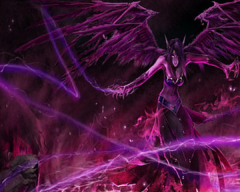 Purple Demon, Demon, Lighting, Fantasy, Female, Purple HD wallpaper