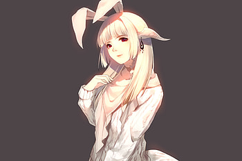 Blonde, anime girl, red eyes, beautiful, original HD wallpaper