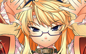 Anime, zing, kamlotton, anime blonde, cute, blue eyes school girl HD wallpaper
