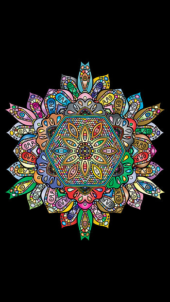 Patterns, Vector, Multicolored, Motley, Floral, Mandala HD phone wallpaper