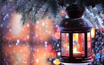 Winter Light, winter, Lantern, candle, snow HD wallpaper