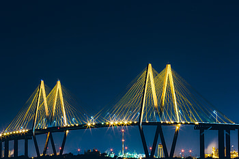 Cities, Night, Usa, Bridge, United States, Baytown HD wallpaper