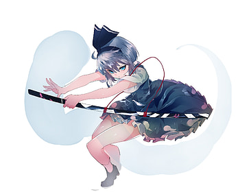 Warrior, katana, anime girl, youmu konpaku HD wallpaper